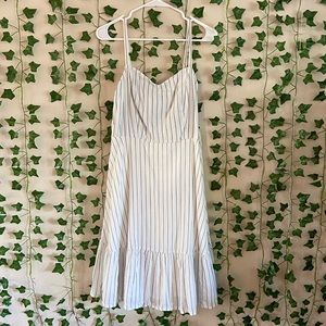 NEW Old Navy Blue & White Striped Dress || M TALL Fit & Flare || NWT